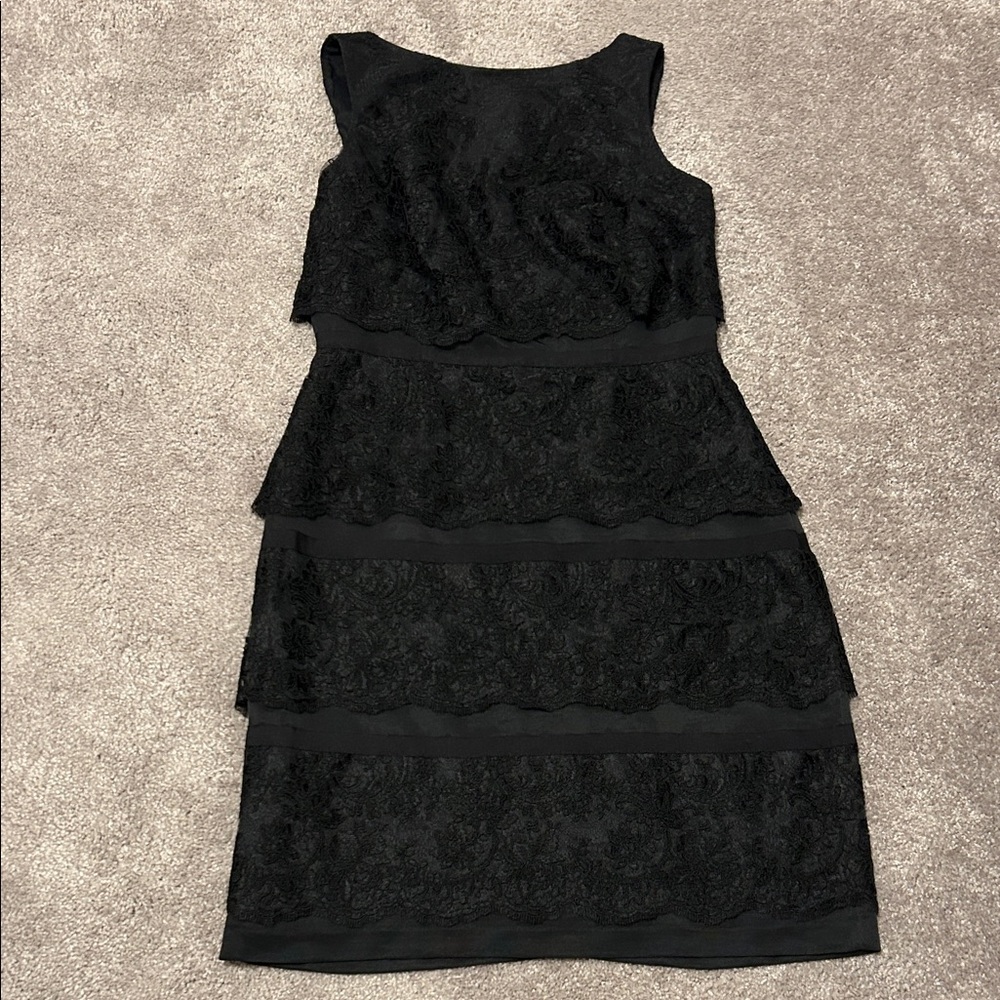 Talbots Black Lace Sleeveless Dress sz:8P